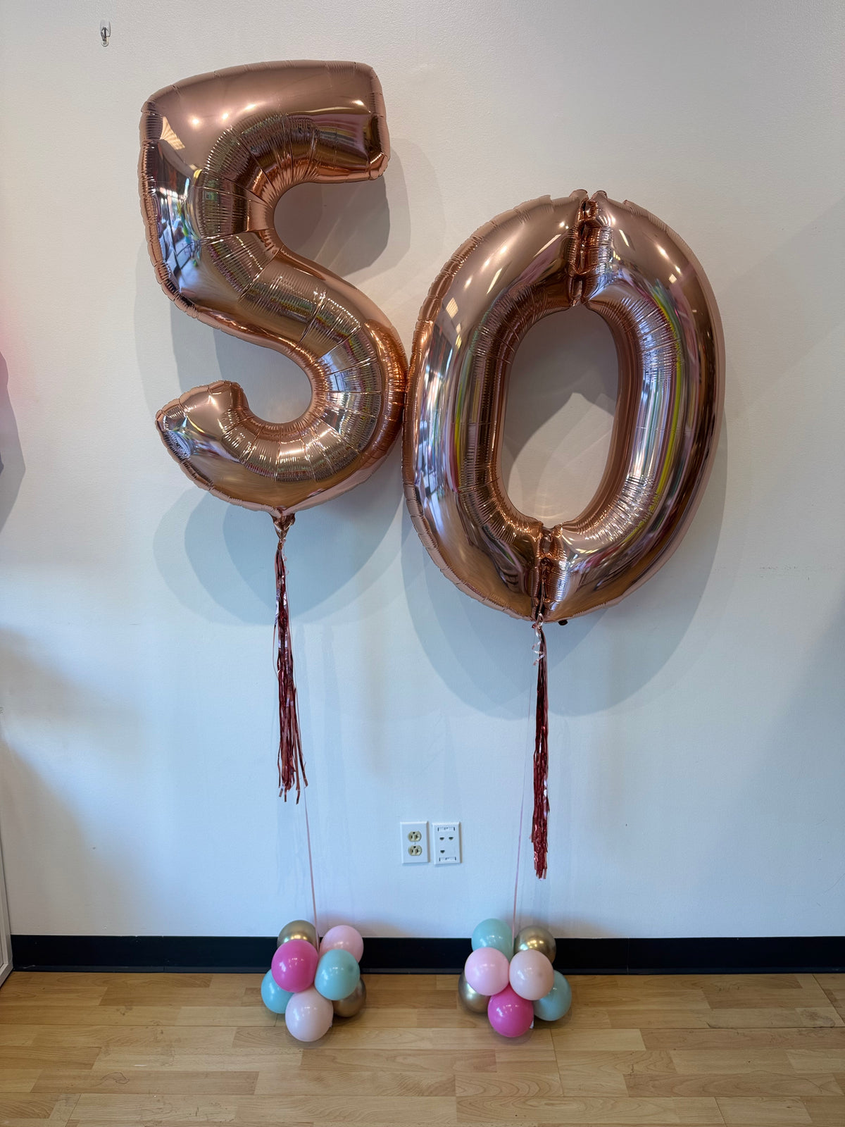 Large helium number balloons for a celebration