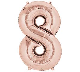 34" Rose Gold Number 8 Foil Balloon