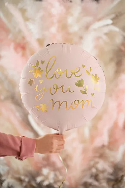 Love You Mom Pink Foil Balloon