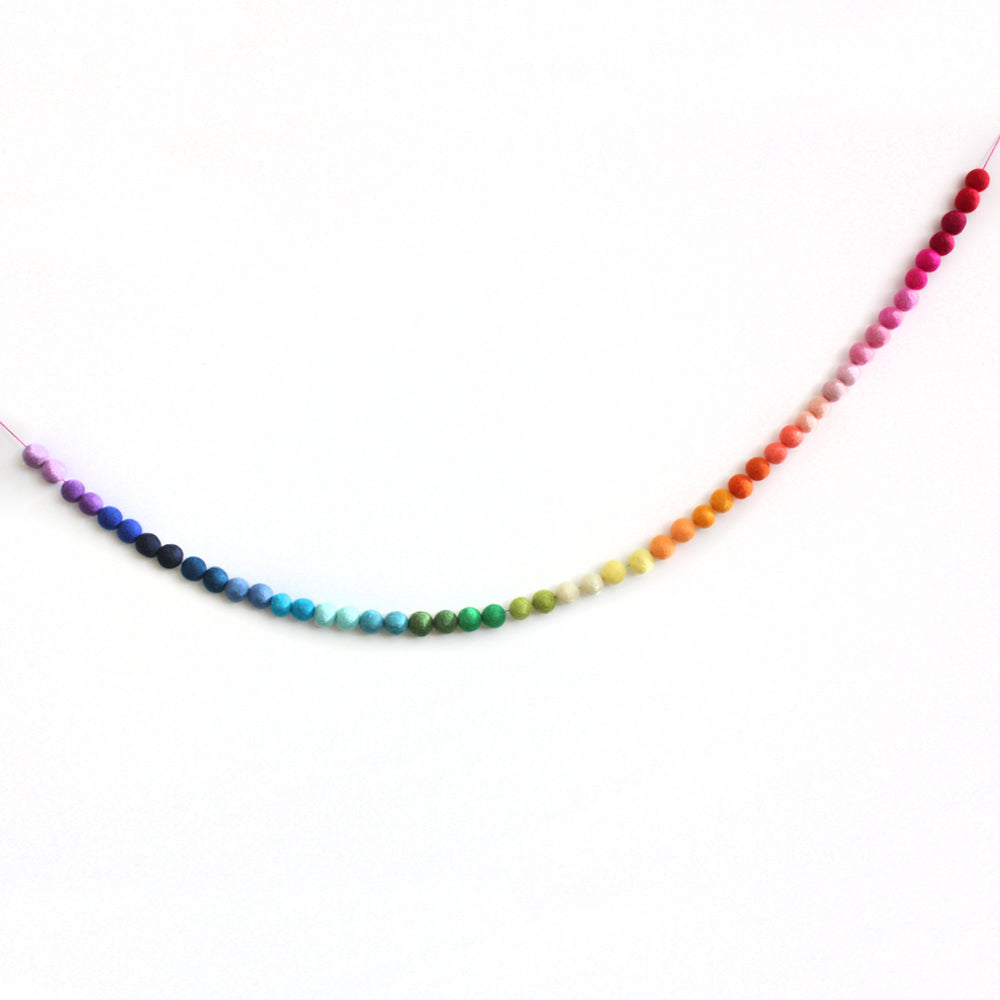 Rainbow Felt Ball Garland