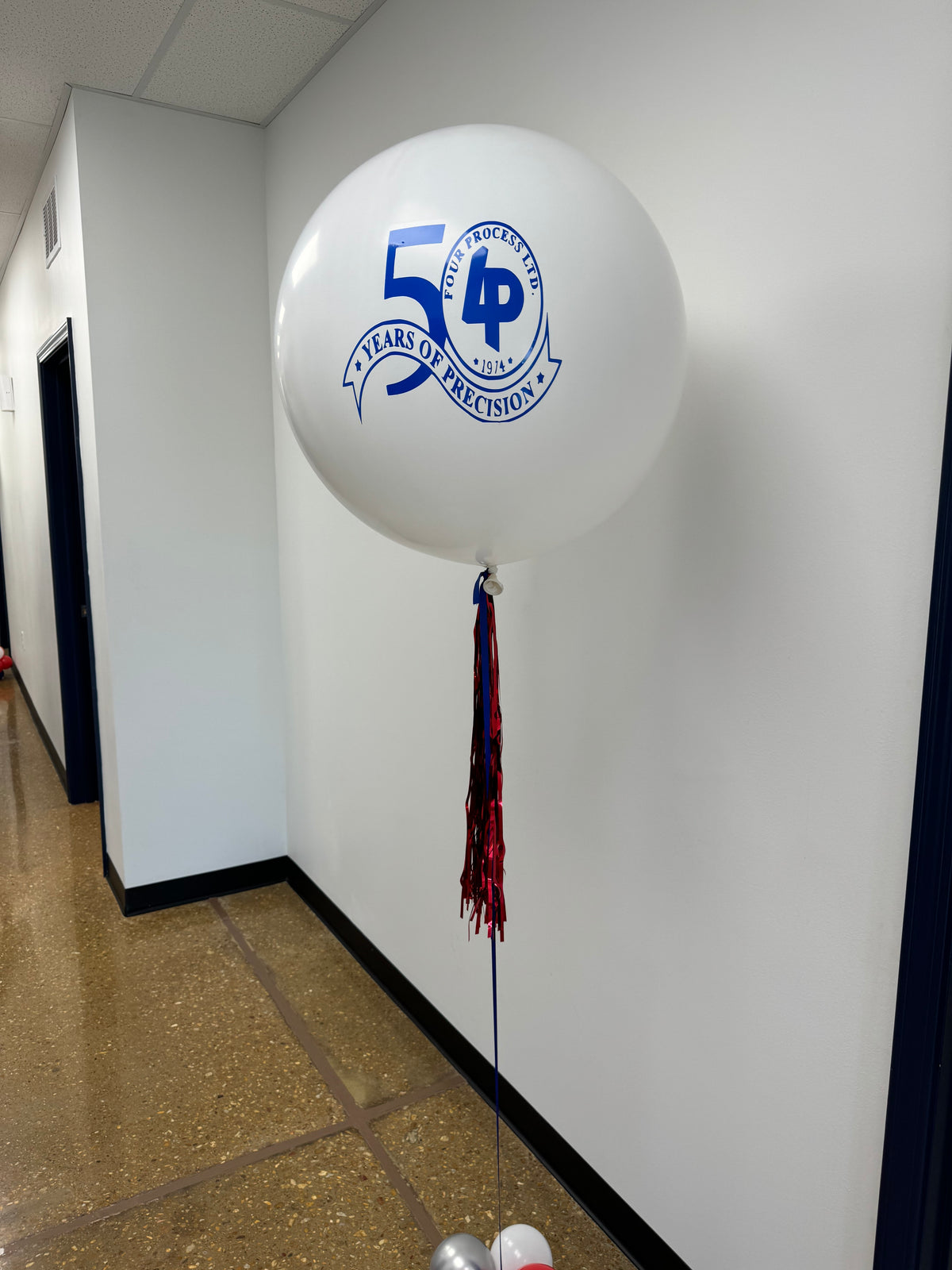 Custom Jumbo Helium Balloon + tinsel tassel tail