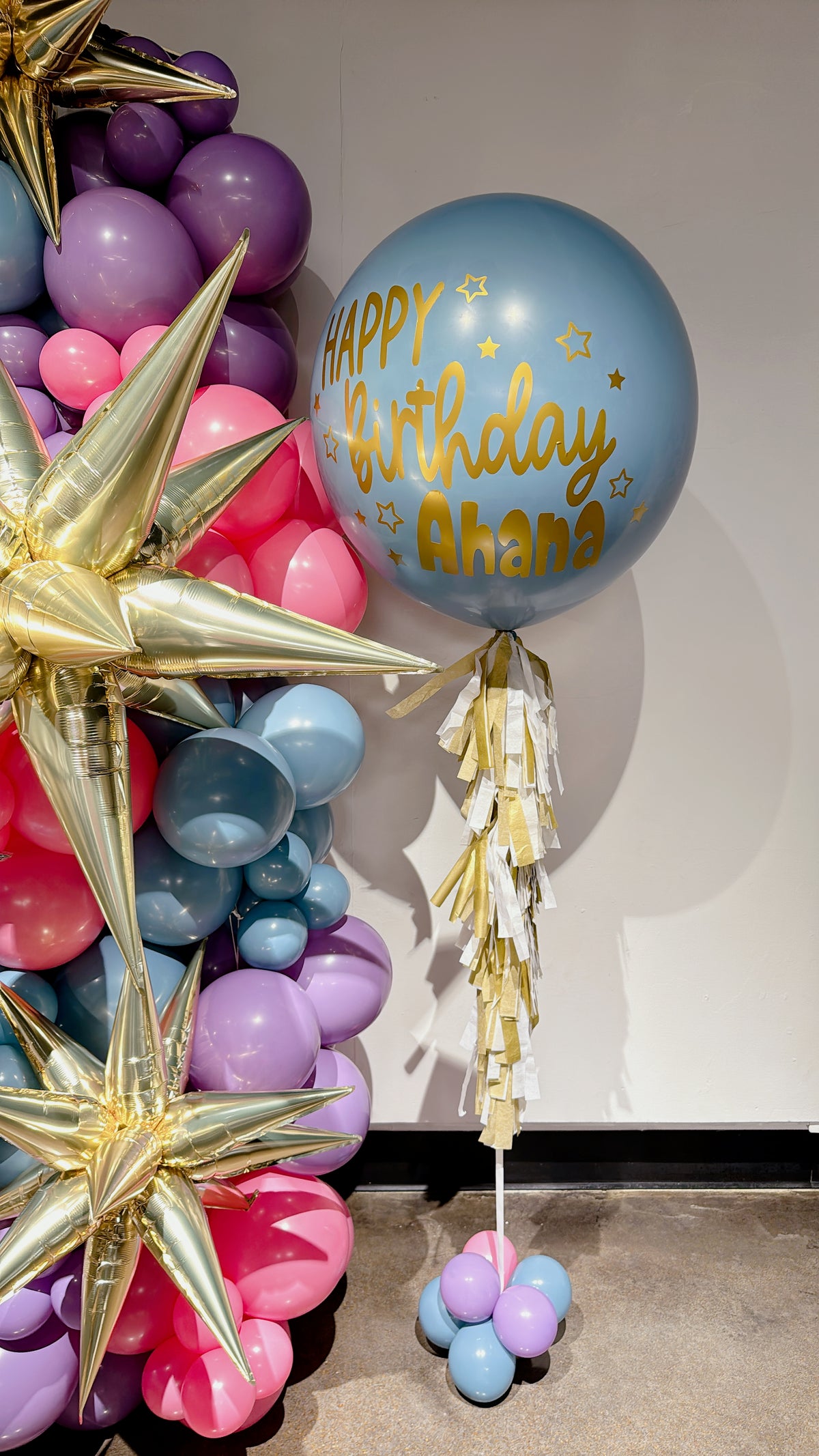 Custom Helium Jumbo Balloon + Paper Tassel Tail