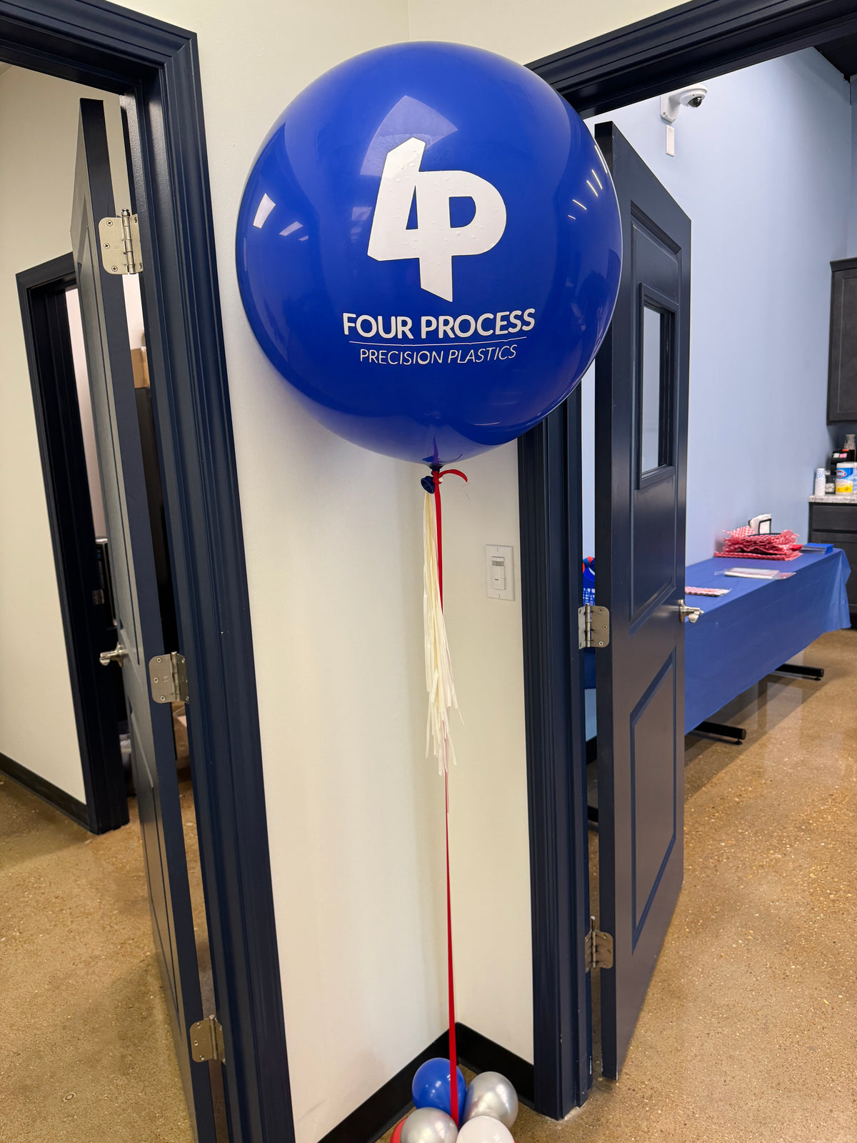 Custom Jumbo Helium Balloon + tinsel tassel tail