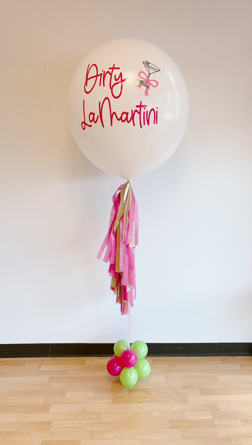 Custom Helium Jumbo Balloon + Paper Tassel Tail