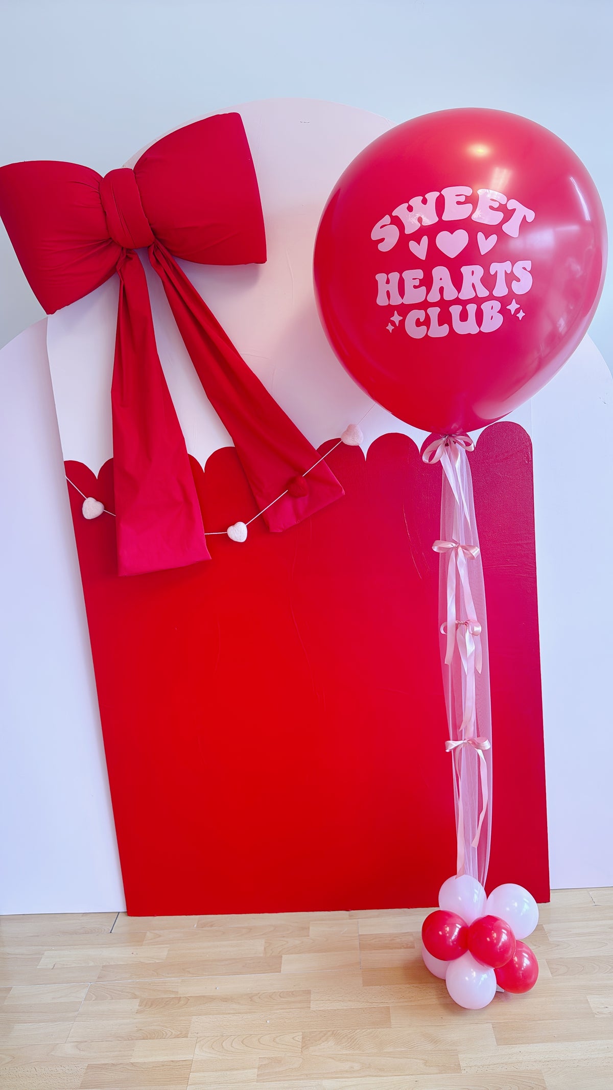 Custom Jumbo Helium Balloon + tinsel tassel tail
