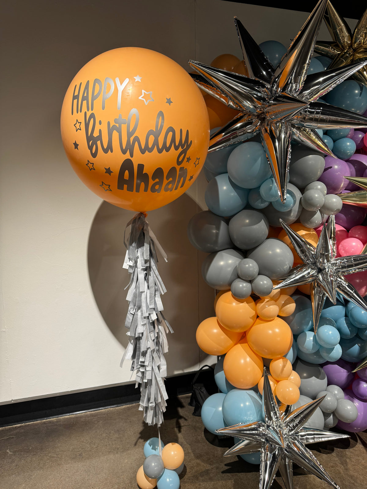 Custom Helium Jumbo Balloon + Paper Tassel Tail
