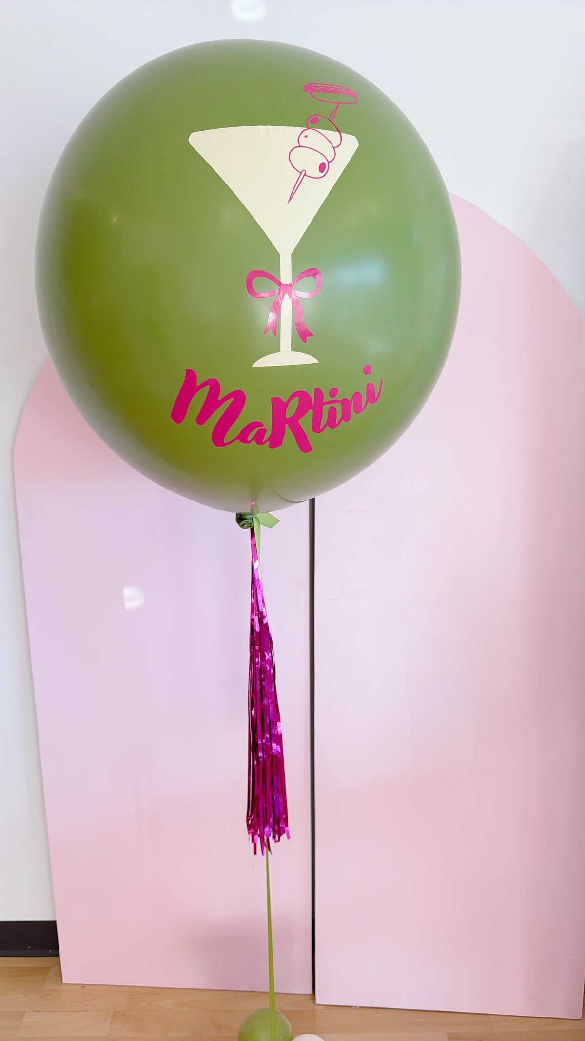 Custom Jumbo Helium Balloon + tinsel tassel tail