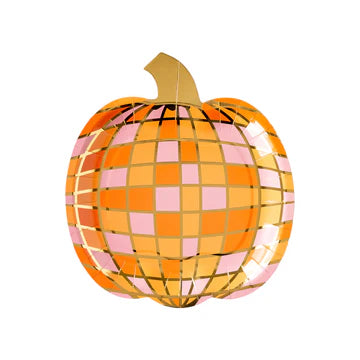 Disco Pumpkin Shaped Paper Plate