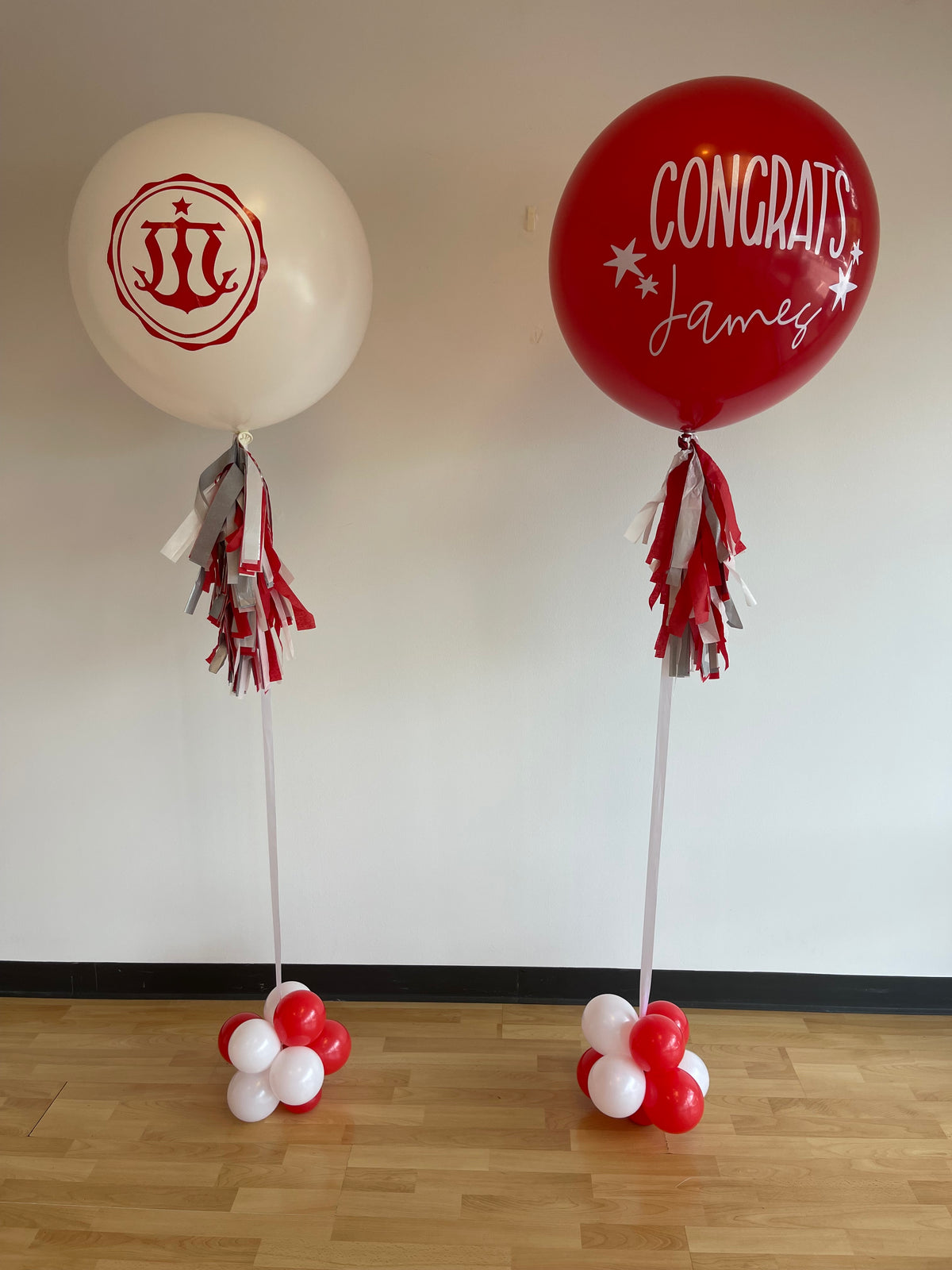 Custom Helium Jumbo Balloon + Paper Tassel Tail