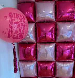 Pink Square DIY Foil Balloon Kit