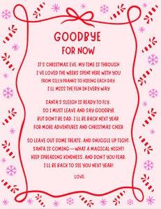 "Goodbye For Now" Elf on the Shelf Printable