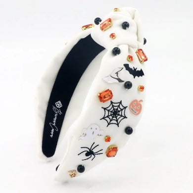 PRESALE White Halloween Stitching with Charms Headband