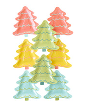 Bright Holiday Tree Shaped Paper Plates
