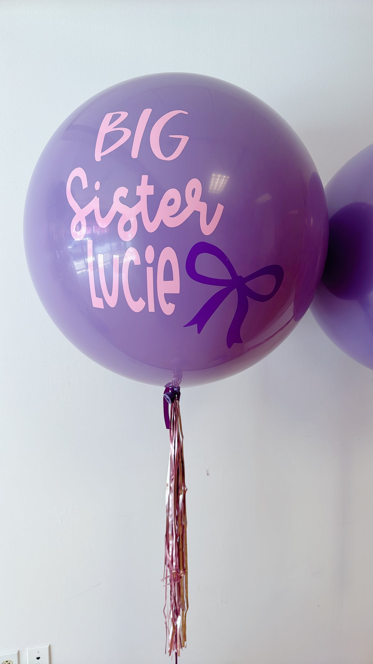 Custom Jumbo Helium Balloon + tinsel tassel tail