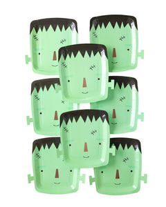 Frank and Mummy Frankenstein Shaped Paper Plates