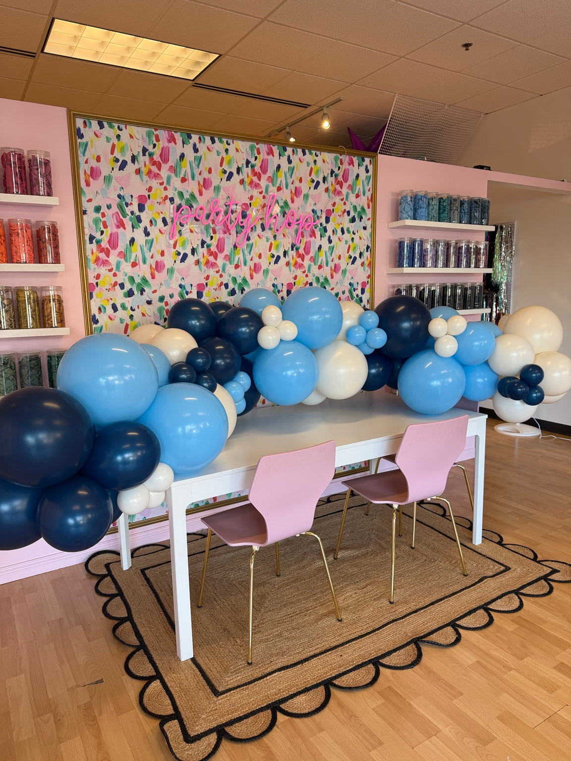 Blue navy and ivory Pickup Balloon Garland example