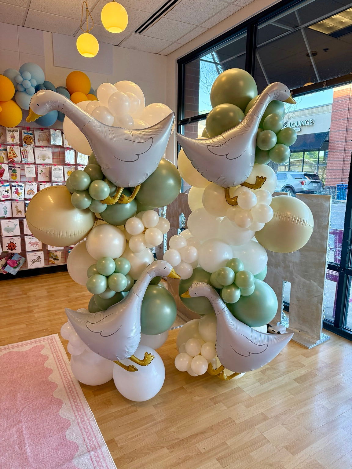 Silly goose themed premium balloon columns