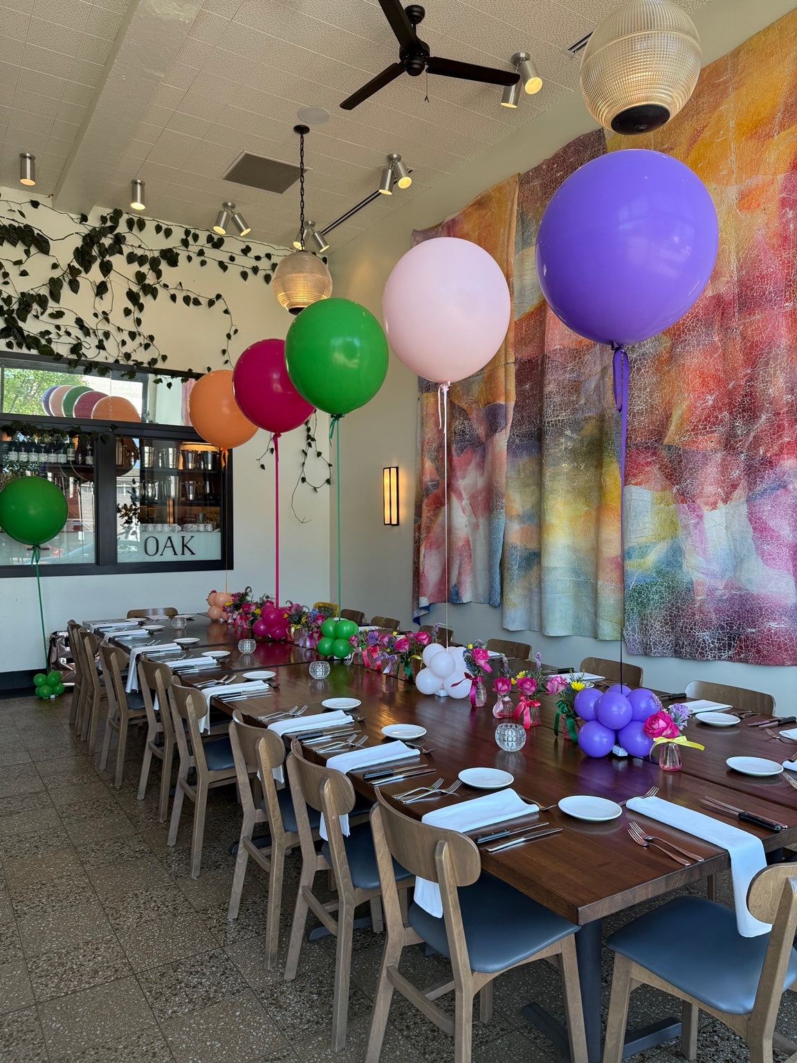 Custom helium balloon arrangement