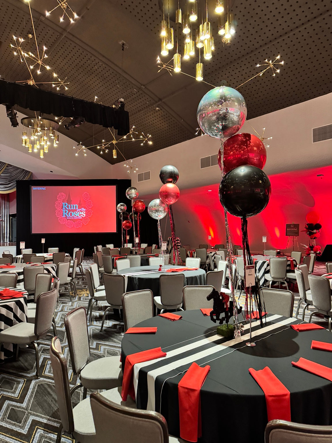 Elegant custom balloon installation for a gala