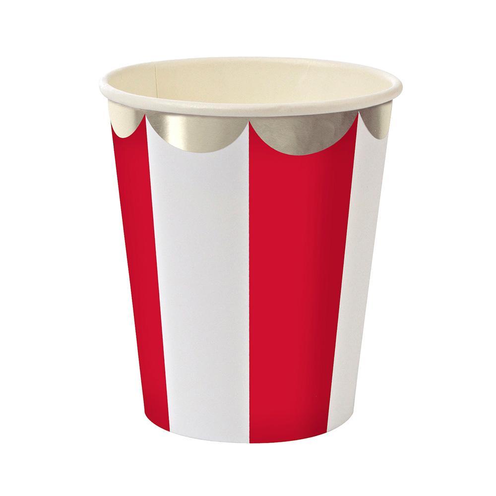 Red Fan Stripe Cups