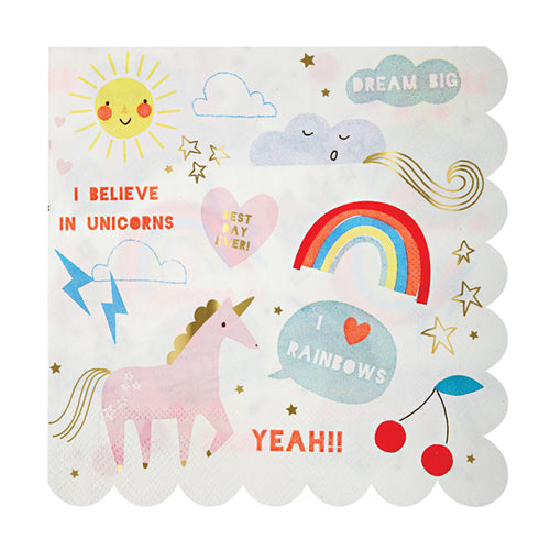 Rainbow Unicorn Large Napkin