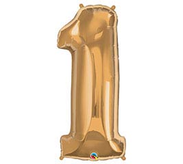 34” Gold Number 1 Foil Balloon
