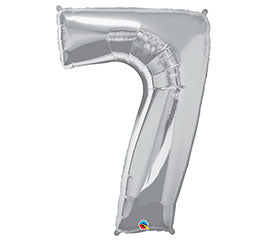 34" Silver Number 7 Foil Balloon