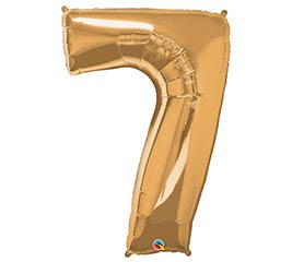 34" Gold Number 7 Foil Balloon