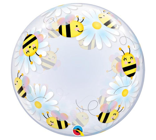 Sweet Bees Daisies Bubble Balloon