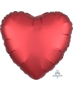 18" Satin Luxe Sangria Foil Heart