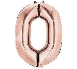 34" Rose Gold Number 0 Foil Balloon