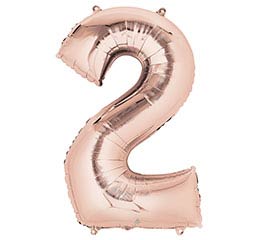 34" Rose Gold Number 2 Foil Balloon