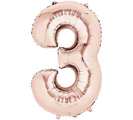 34" Rose Gold Number 3 Foil Balloon