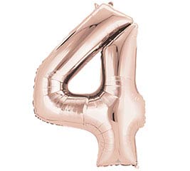 34" Rose Gold Number 4 Foil Balloon