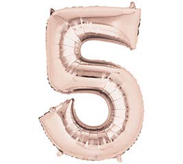 34" Rose Gold Number 5 Foil Balloon
