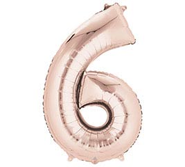 34" Rose Gold Number 6 Foil Balloon