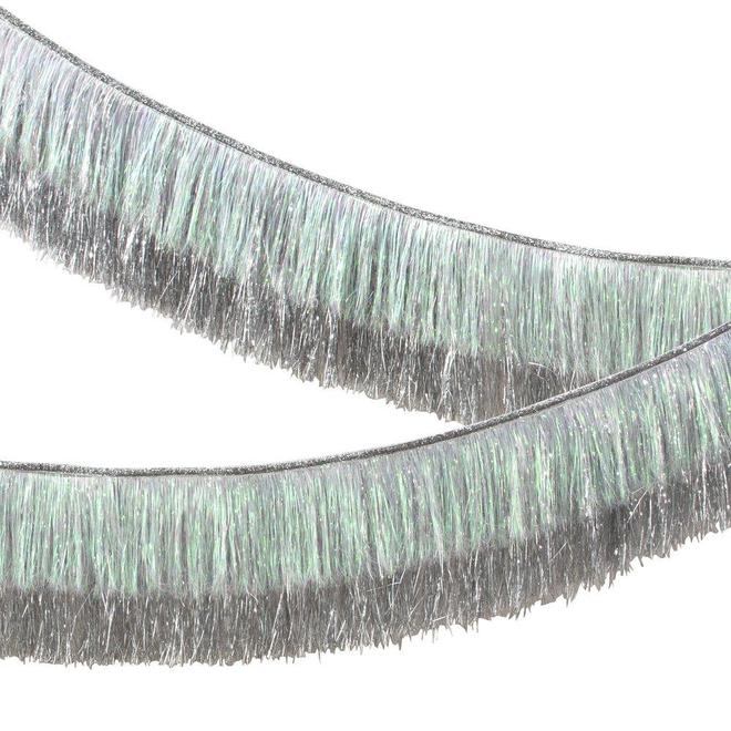 Silver Iridescent Tinsel Fringe