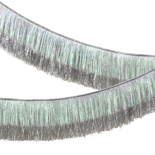 Silver Iridescent Tinsel Fringe