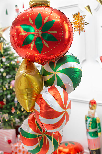 Christmas Bauble with Pionsettia Balloon