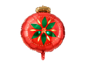 Christmas Bauble with Pionsettia Balloon