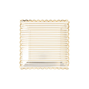 Golden Holiday Gold Stripes Plates