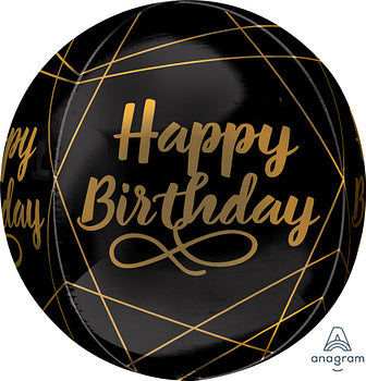 Happy Birthday Elegant Orbz Balloon