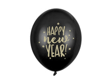 Happy New Year Pastel Black Balloons