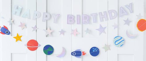 To The Moon Happy Birthday Banner