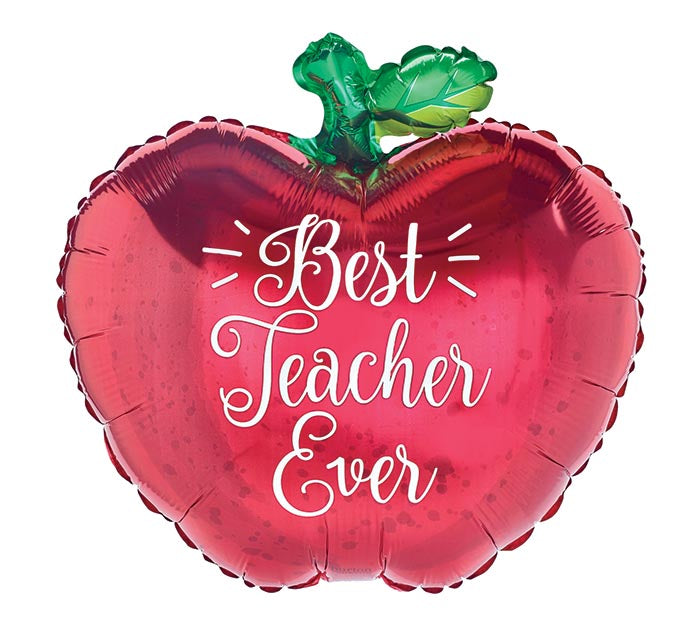 Best Teacher Ever Apple Foil Balloon