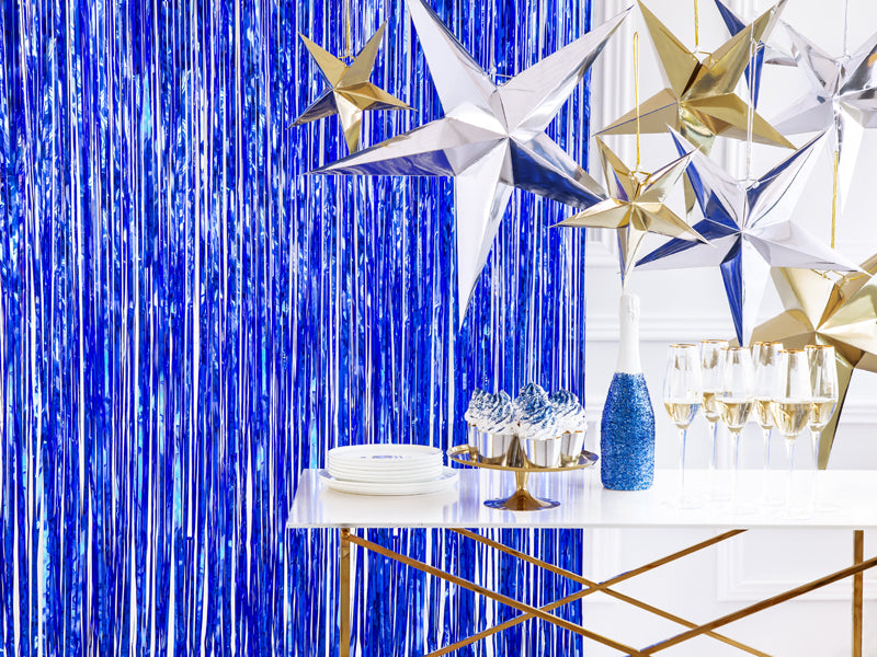 Blue Fringe Curtain