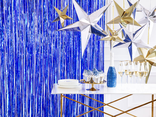 Blue Fringe Curtain