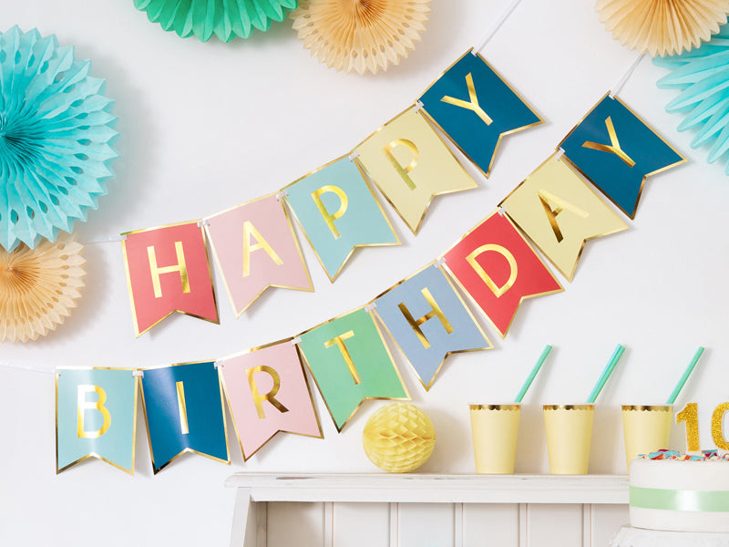 Happy Birthday Multicolor Banner – Party Hop Shop