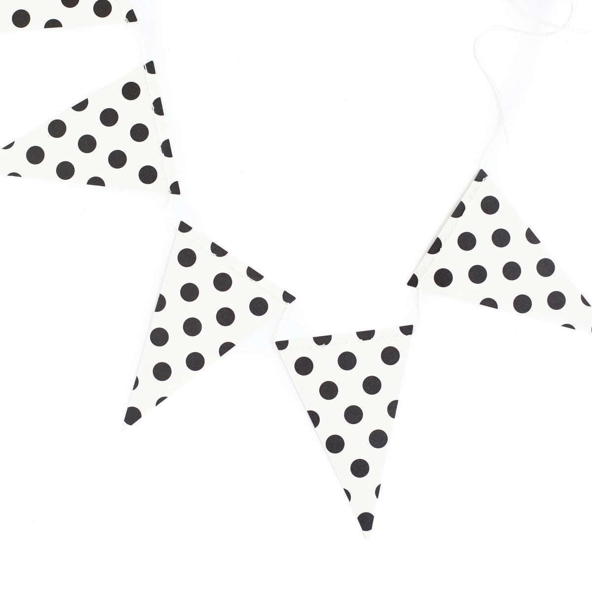 Black & Cream Dot Pennant Banner