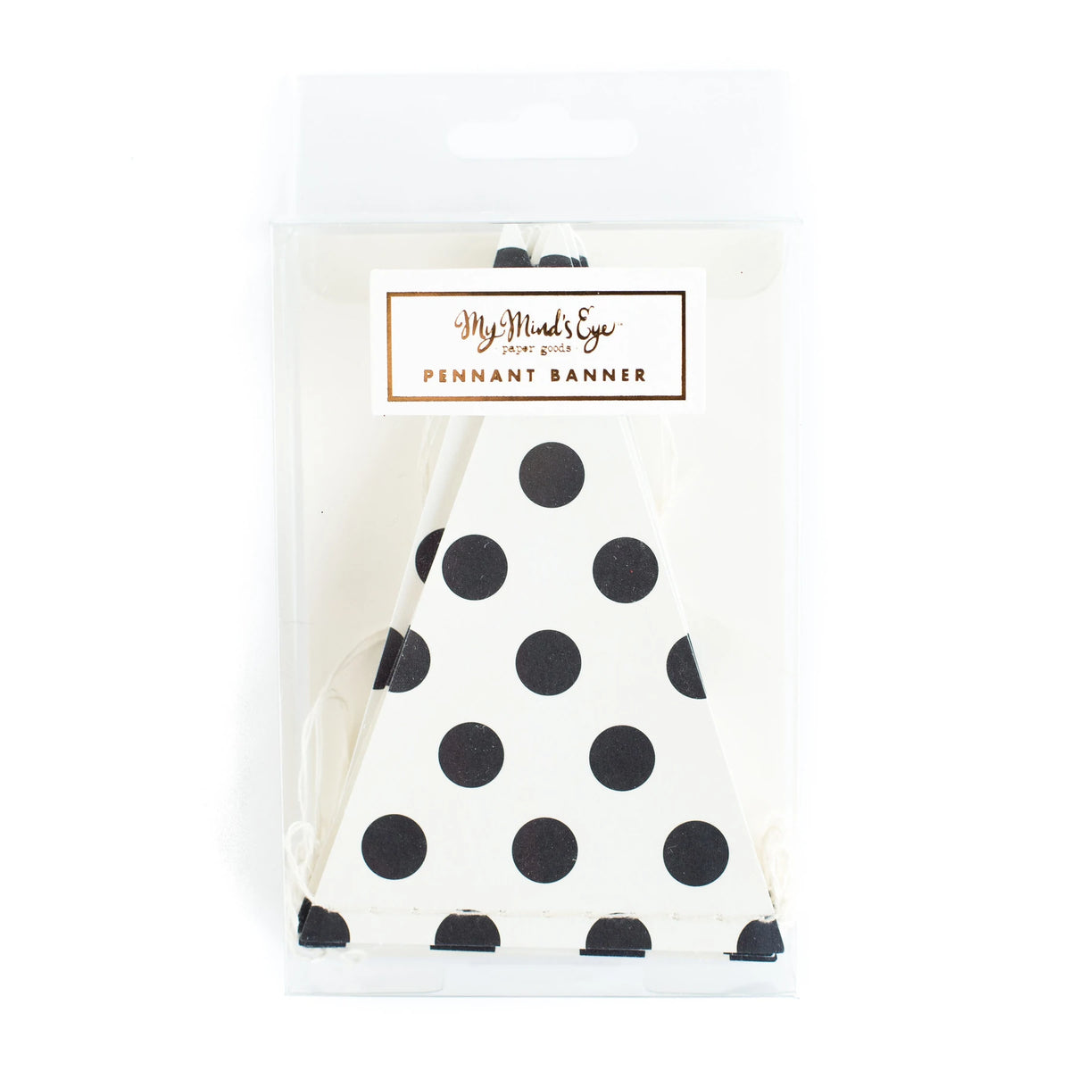 Black & Cream Dot Pennant Banner